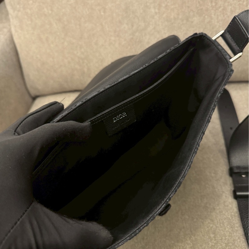 DIOR saddle黑老花郵差包-7