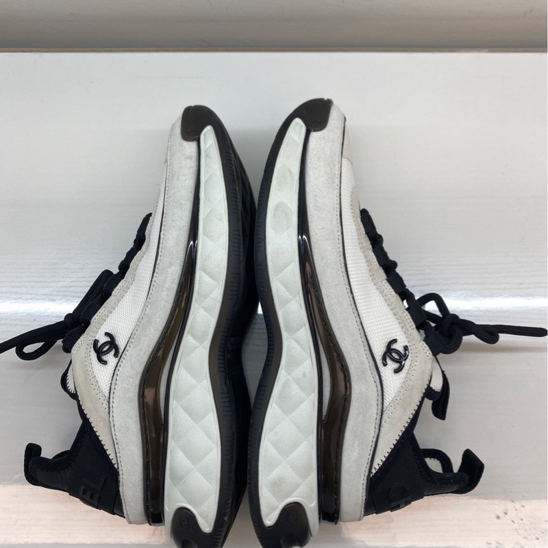 99新閒置 僅試穿 香奈兒 Chanel 黑白熊貓運動鞋37.5碼-11