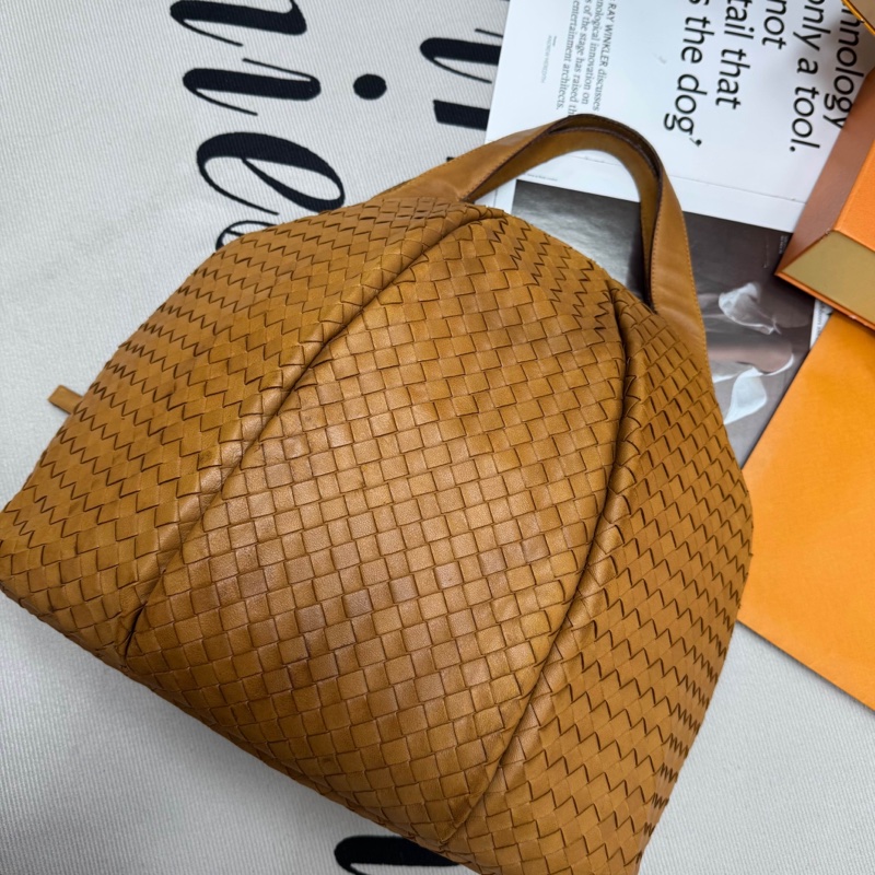 Bottega Veneta 經典棕色 小羊皮 編織包 中古 手提vintage 大容量-0