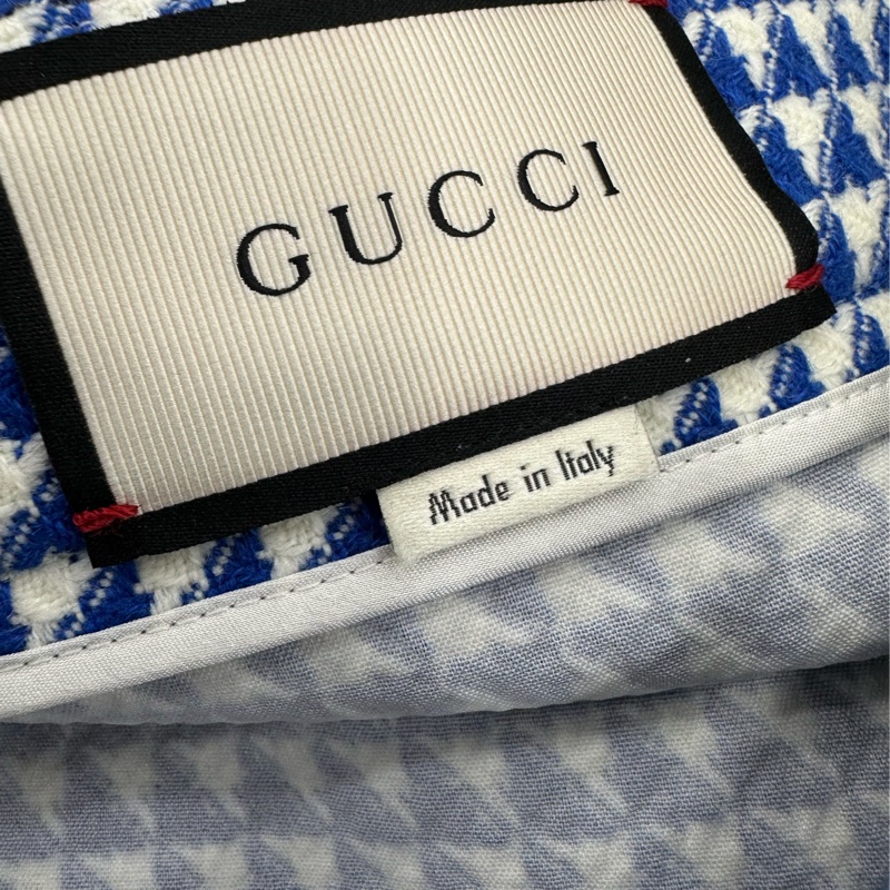 Gucci 古馳✨藍色千鳥格 粗花呢短款 半身裙 42碼-3