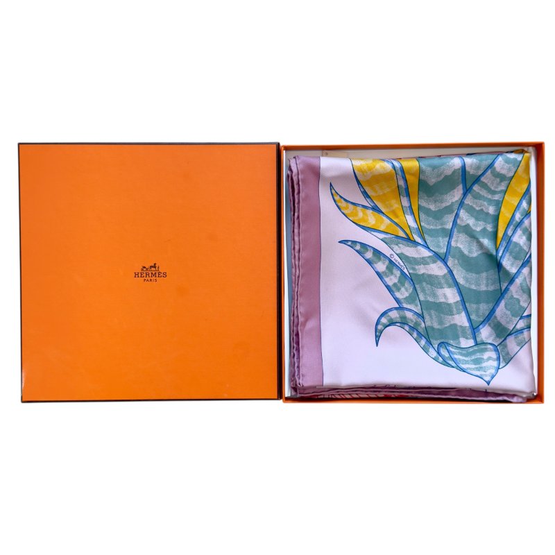 HERMES Index Bromeliaceae scarf 90 絲巾-8