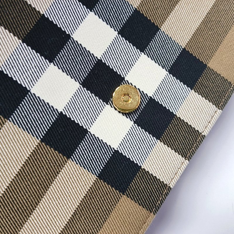 BURBERRY Henley棕色塗層帆布單肩包斜挎包 金色五金 可拆卸肩帶 9.8新-8