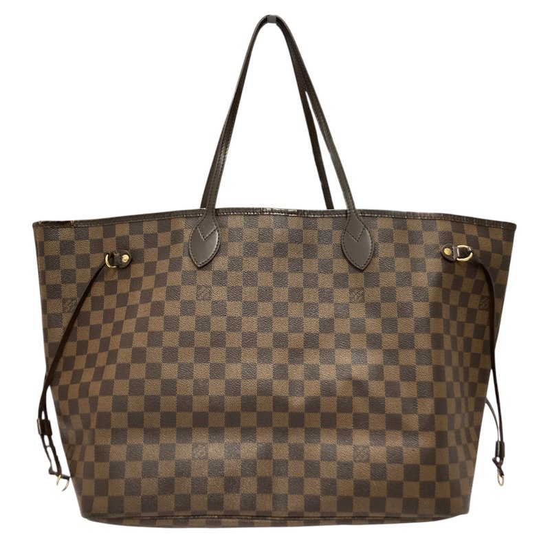 LOUIS VUITTON 路易威登 N40597 NEVERFULL GM 托特包 PVC帆布 棋盤格 棕色 金釦-0