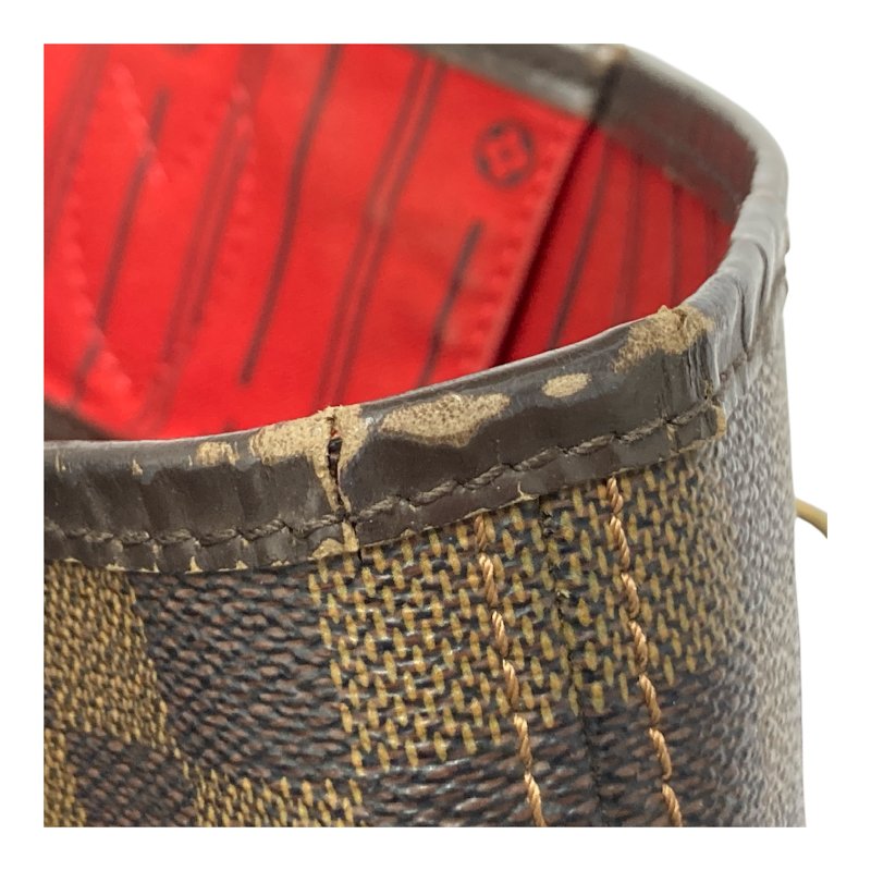 LOUIS VUITTON 路易威登 N40597 NEVERFULL GM 托特包 PVC帆布 棋盤格 棕色 金釦-16