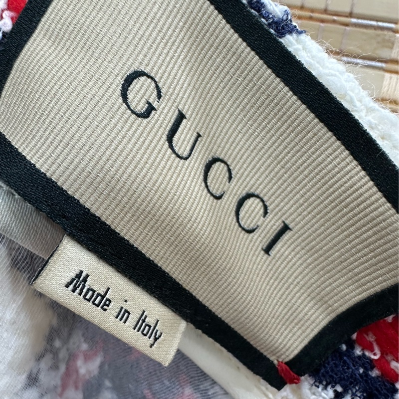 Gucci 粗花毛呢格紋半身裙 44碼-2