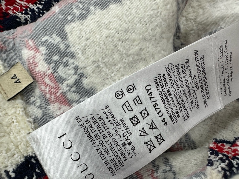 Gucci 粗花毛呢格紋半身裙 44碼-4