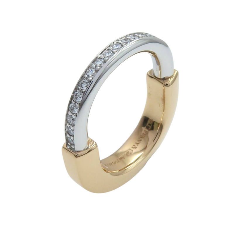 18K白/玫瑰金 鑽石 Lock 戒指【Tiffany & Co 蒂芬妮】-0