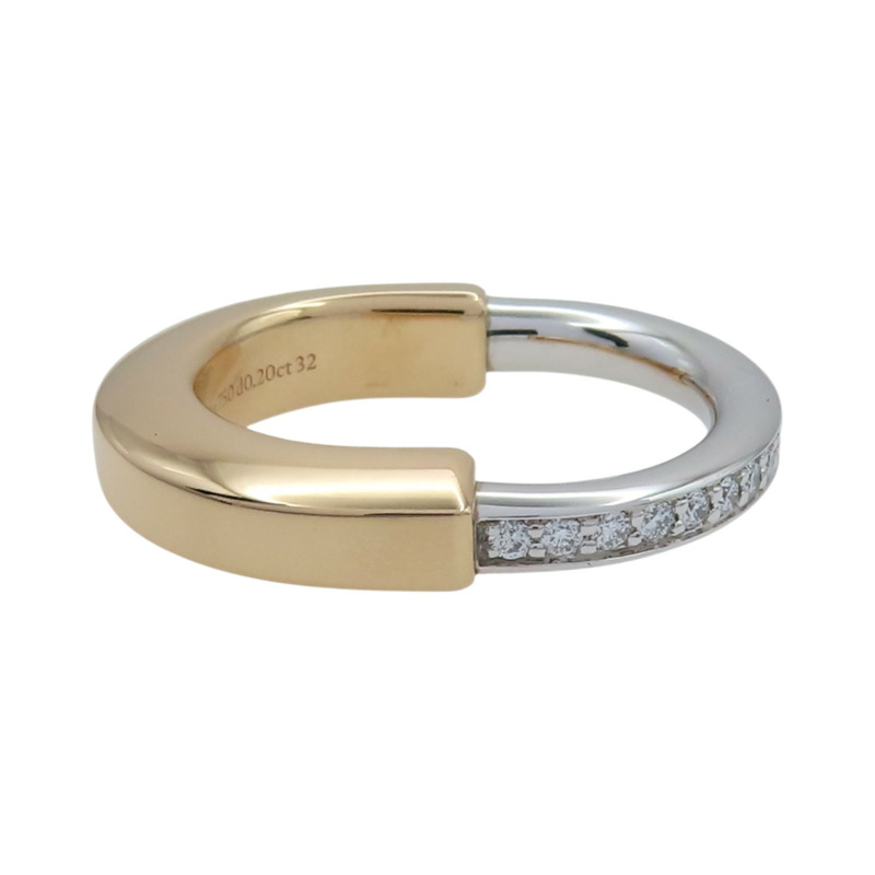18K白/玫瑰金 鑽石 Lock 戒指【Tiffany & Co 蒂芬妮】-4