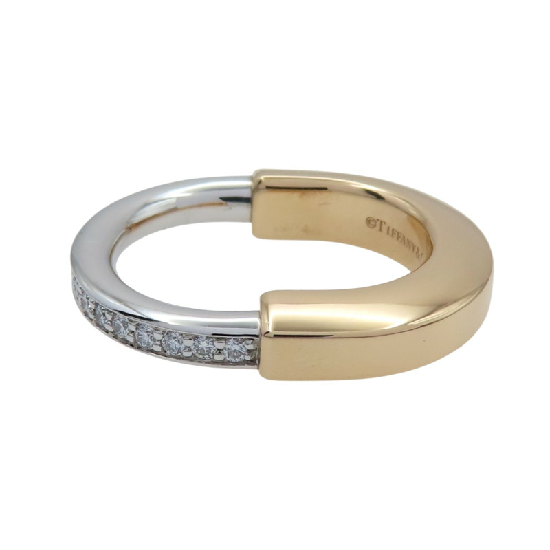 18K白/玫瑰金 鑽石 Lock 戒指【Tiffany & Co 蒂芬妮】-5
