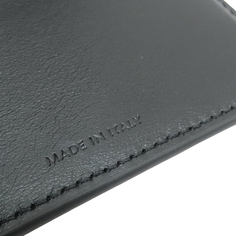 黑色 粒紋牛皮 三折短夾【CELINE 賽琳】-9