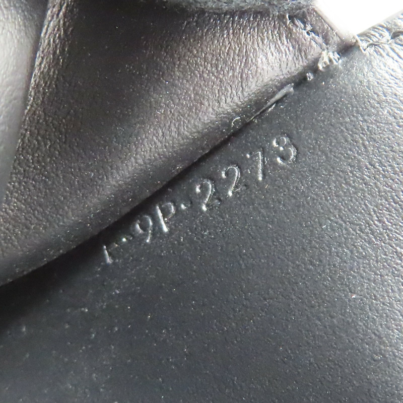 黑色 粒紋牛皮 三折短夾【CELINE 賽琳】-10