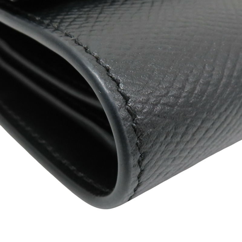 黑色 粒紋牛皮 三折短夾【CELINE 賽琳】-11