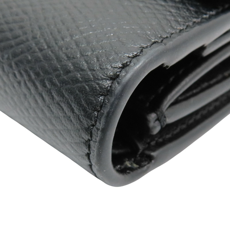 黑色 粒紋牛皮 三折短夾【CELINE 賽琳】-12