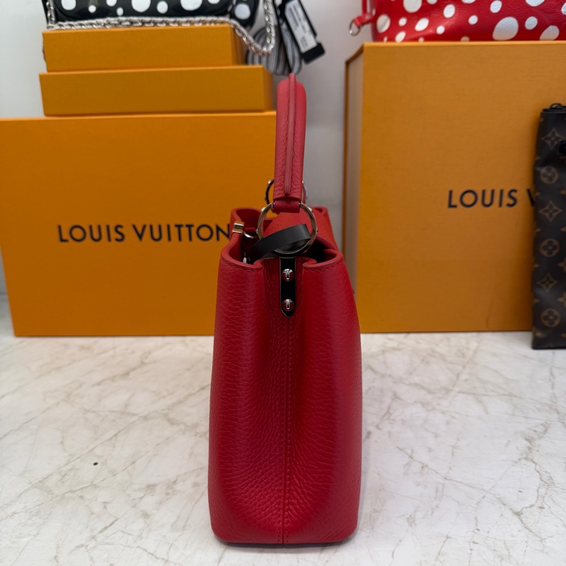 LV CAPUCINES BB紅色銀釦兩用包-1
