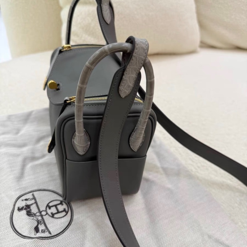 Hermes mini lindy積雨雲灰 touch u刻 2023年票 98新-1