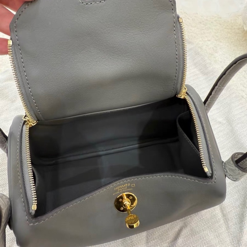 Hermes mini lindy積雨雲灰 touch u刻 2023年票 98新-6