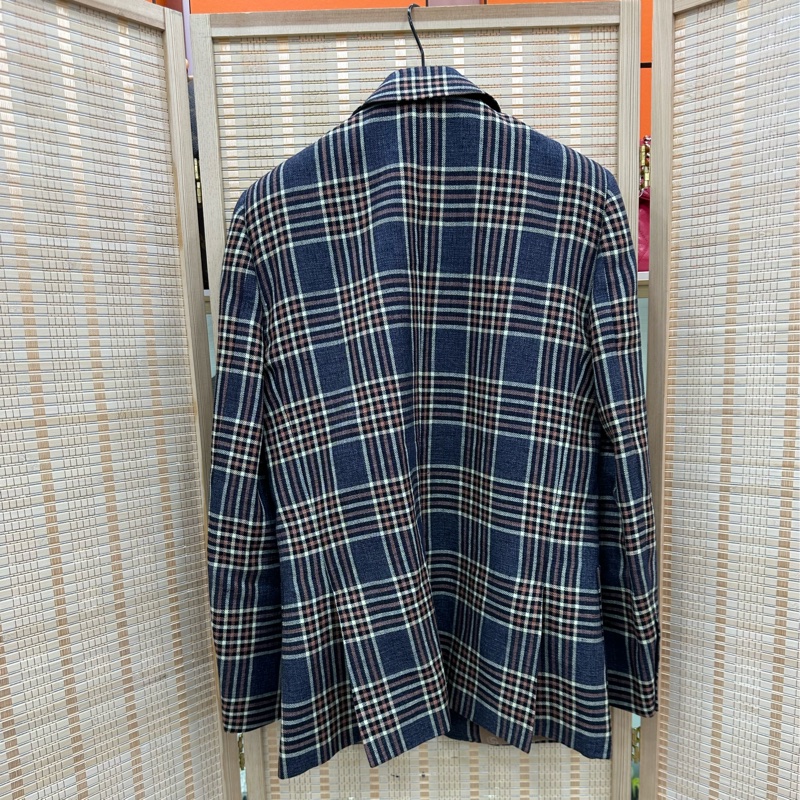 Gucci古馳 英倫風格子西裝 《古馳愛的進行曲》系列 經典格紋設計，翻領款式 42碼-1