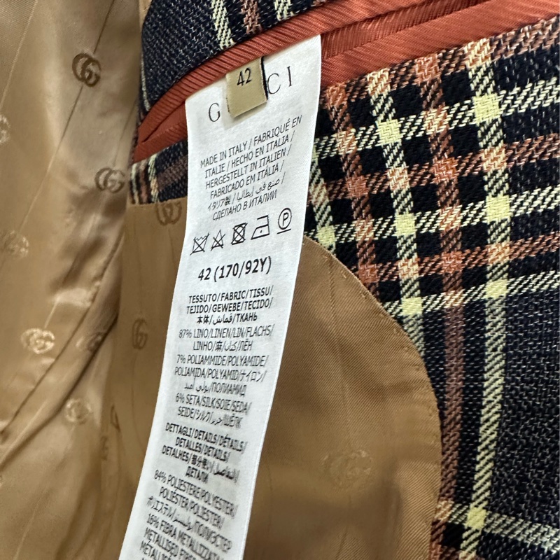 Gucci古馳 英倫風格子西裝 《古馳愛的進行曲》系列 經典格紋設計，翻領款式 42碼-2