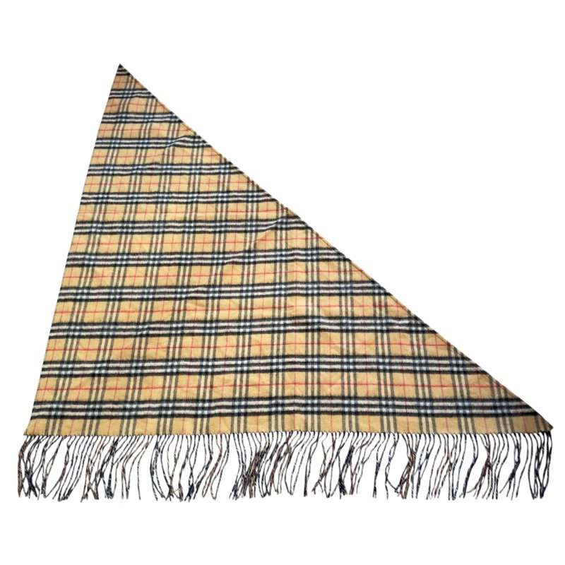BURBERRY 經典格紋 純羊絨 三角圍巾-4