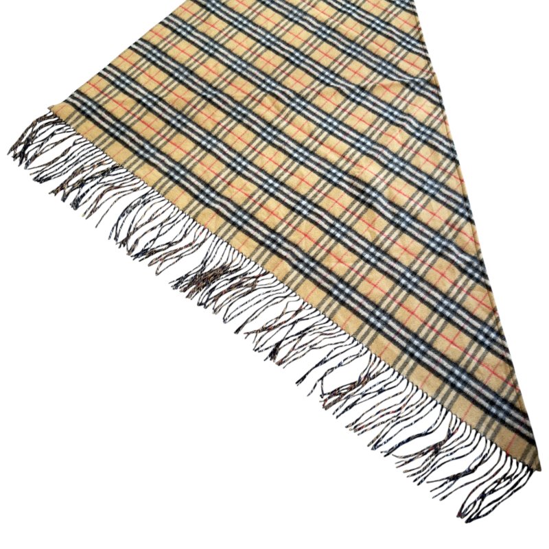 BURBERRY 經典格紋 純羊絨 三角圍巾-5