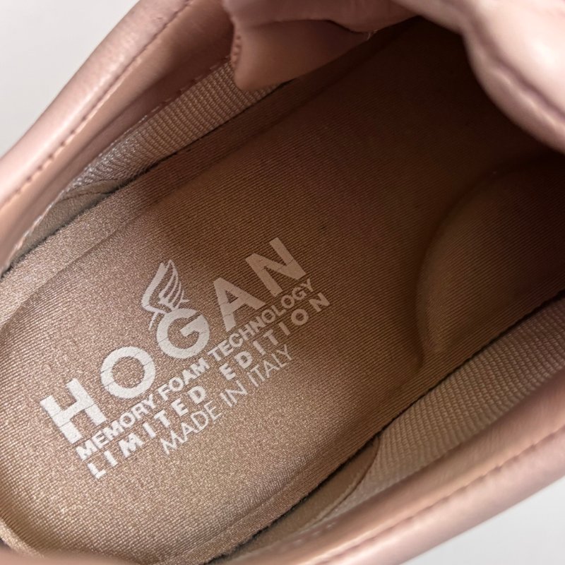 38號 極新::Hogan:: 粉色厚底休閒鞋 H-Stripes Leather Sneakers | Pink-8
