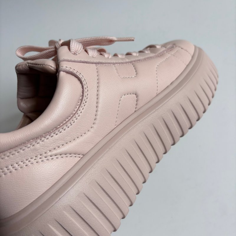 38號 極新::Hogan:: 粉色厚底休閒鞋 H-Stripes Leather Sneakers | Pink-12