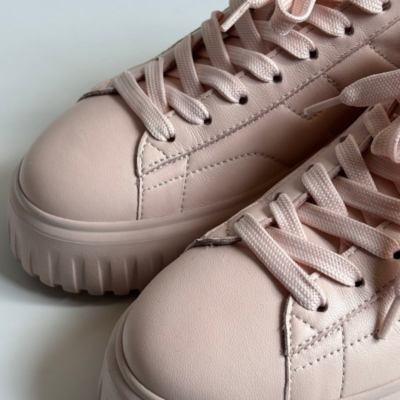 38號 極新::Hogan:: 粉色厚底休閒鞋 H-Stripes Leather Sneakers | Pink-15