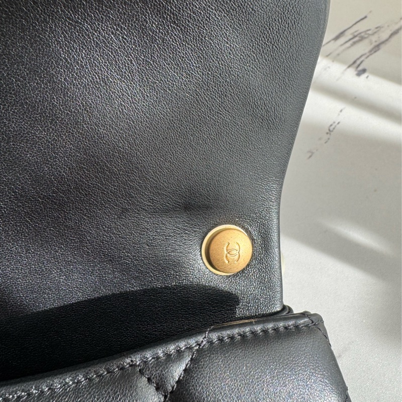 chanel黑大菱格雙珍珠調節鏈包   超美的✨-16