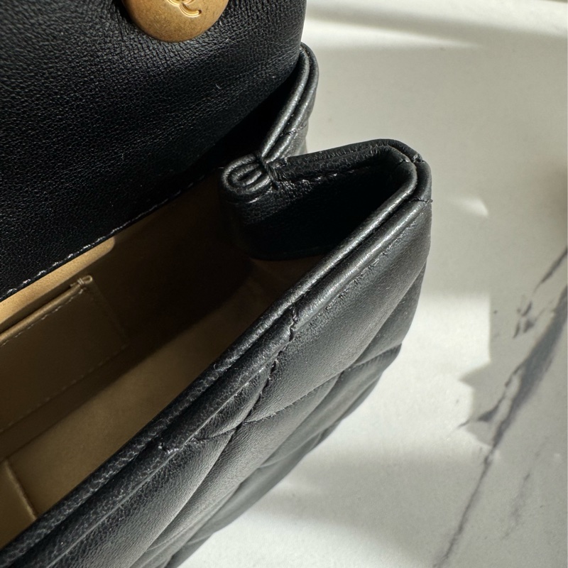 chanel黑大菱格雙珍珠調節鏈包   超美的✨-25