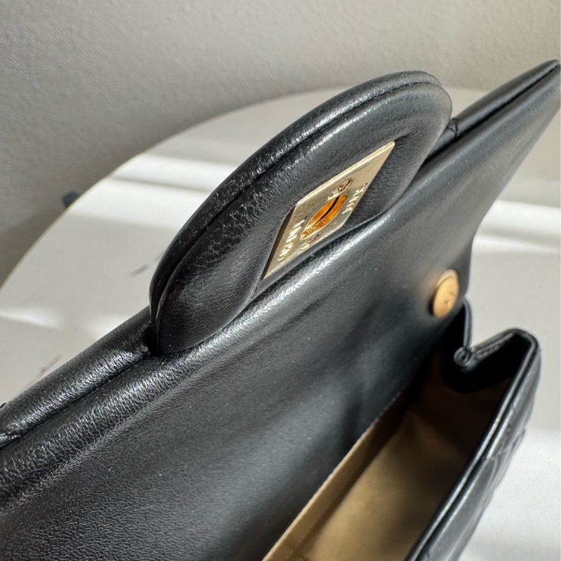 chanel黑大菱格雙珍珠調節鏈包   超美的✨-35