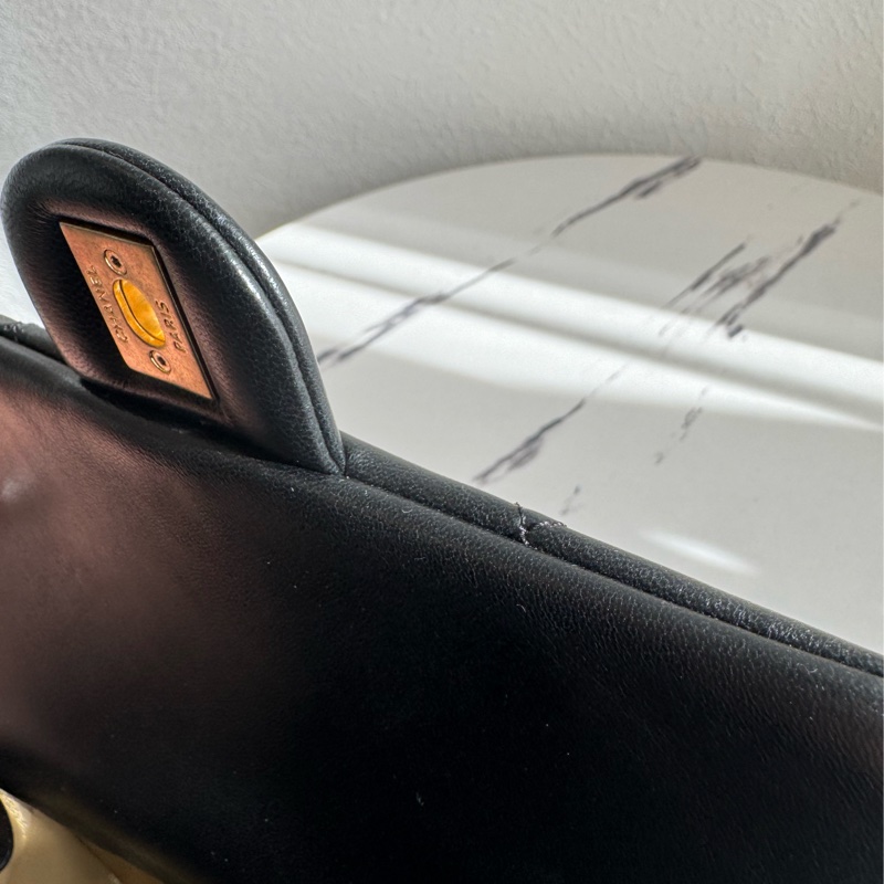 chanel黑大菱格雙珍珠調節鏈包   超美的✨-36