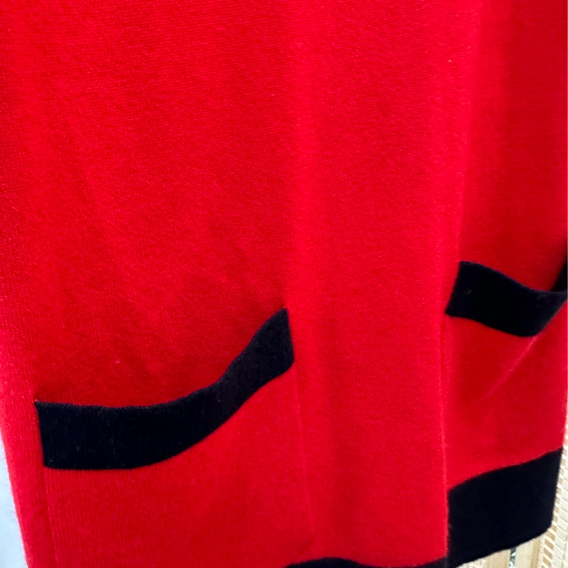 Gucci古馳 紅色拼色無袖針織連身裙 M碼-4