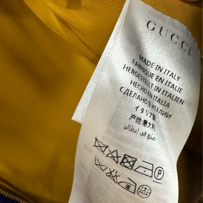 Gucci 古馳學院風紅藍條紋拉鍊開襟衫大衣 44碼-4