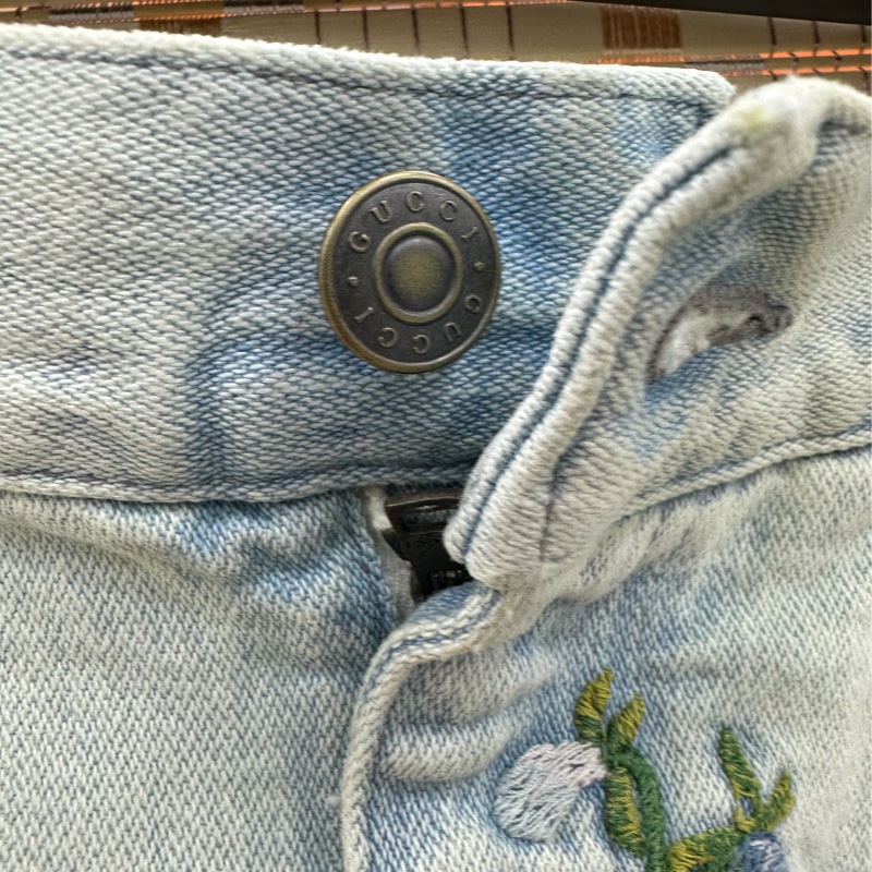 Gucci古馳花卉刺繡牛仔短裙，46碼-2