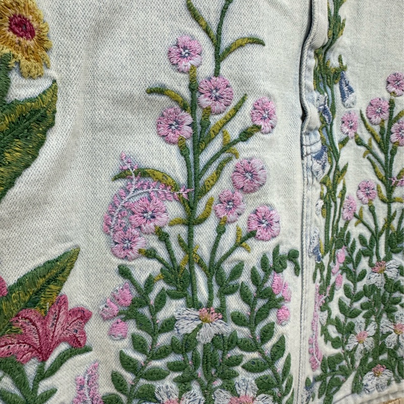 Gucci古馳花卉刺繡牛仔短裙，46碼-3