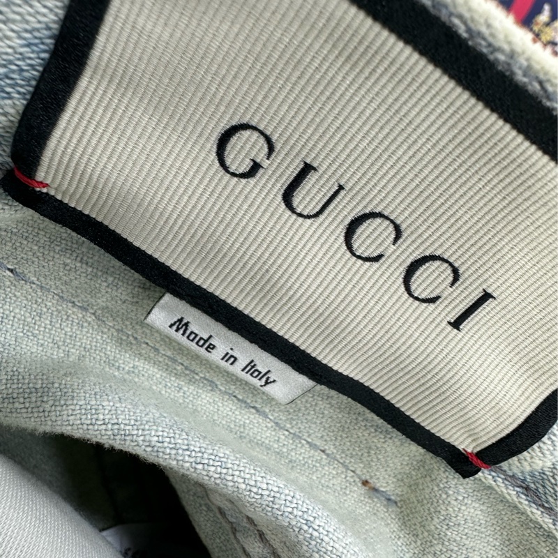 Gucci古馳花卉刺繡牛仔短裙，46碼-4