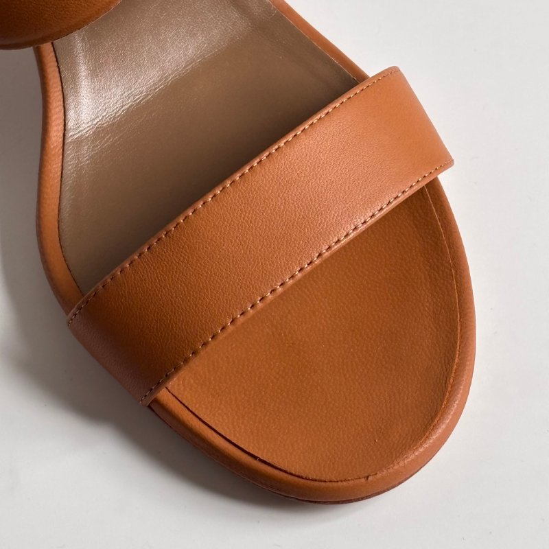 39.5號 ::HERMES:: 金棕色 豬鼻環 粗跟涼鞋 拖鞋 Bikini Sandal-24