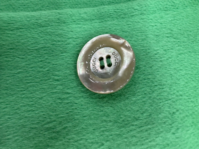 Gucci 羊絨長版綠色大衣 36碼-4