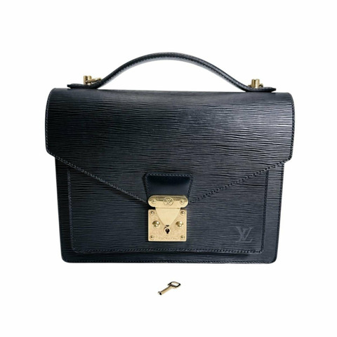 路易威登 Monceau Epi 皮革肩背包 M52792 黑色