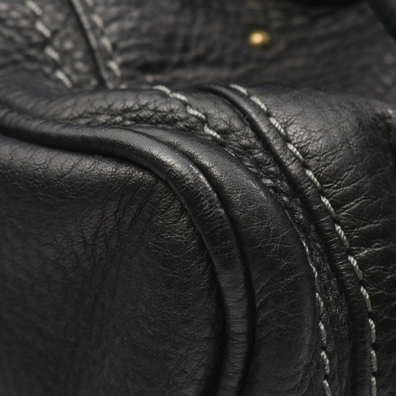 Chloe Paddington 黑色真皮單肩手提包,金色五金配件,二手女款-6