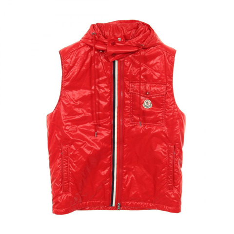 MONCLER LIERNE 羽絨背心 無袖外套 3號 尼龍 紅色 二手 男款