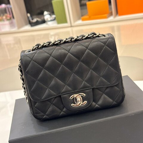 *SHIHNA名牌精品* CHANEL Mini Coco CF17 黑銀方胖