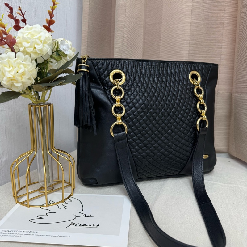 Bally「特價出清」 中古 羊皮 鏈條包 vintage 肩背包 大容量 中古-2