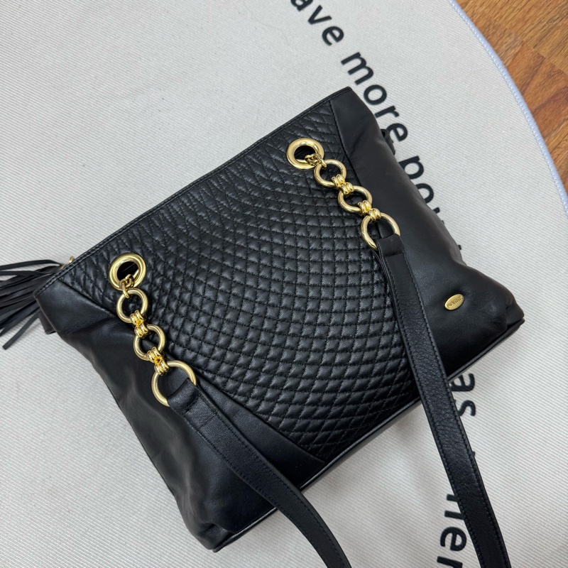 Bally「特價出清」 中古 羊皮 鏈條包 vintage 肩背包 大容量 中古-3