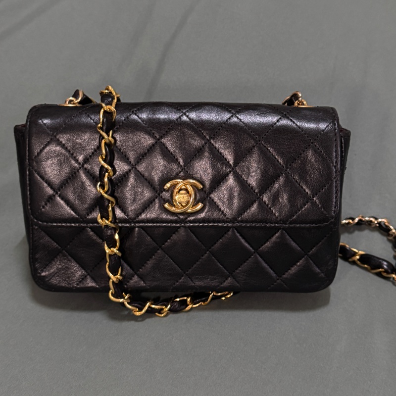 Chanel 香奈兒 經典菱格紋 黑色鏈條包-4