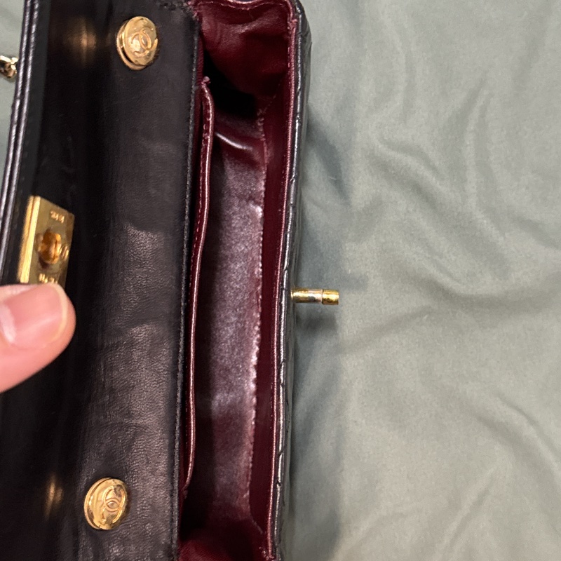 Chanel 香奈兒 經典菱格紋 黑色鏈條包-12