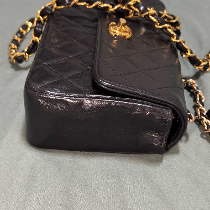 Chanel 香奈兒 經典菱格紋 黑色鏈條包-18