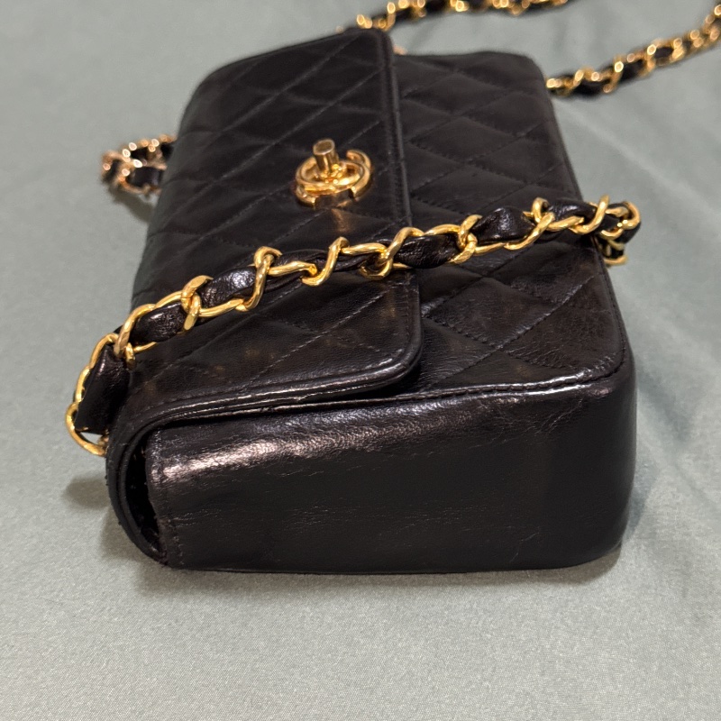 Chanel 香奈兒 經典菱格紋 黑色鏈條包-19