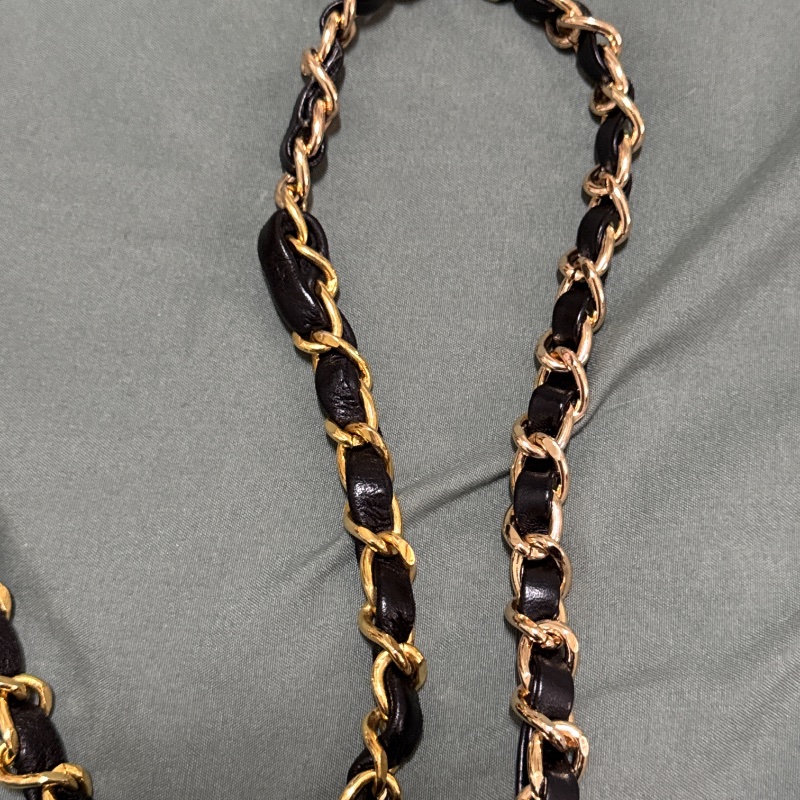 Chanel 香奈兒 經典菱格紋 黑色鏈條包-20