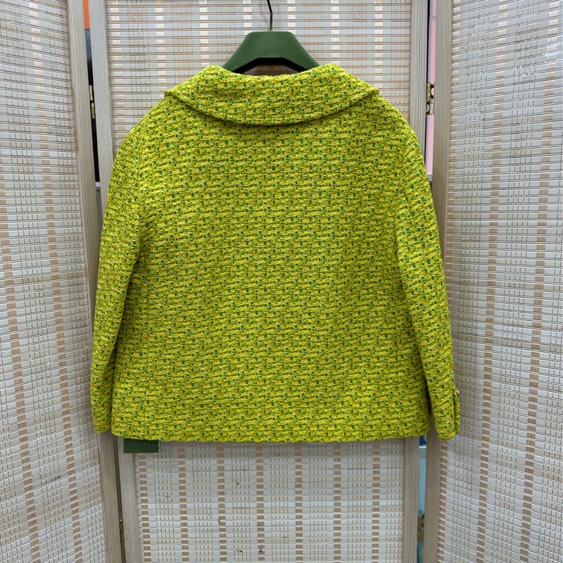 GUCCI 黃色粗呢短外套 40碼 全新-1